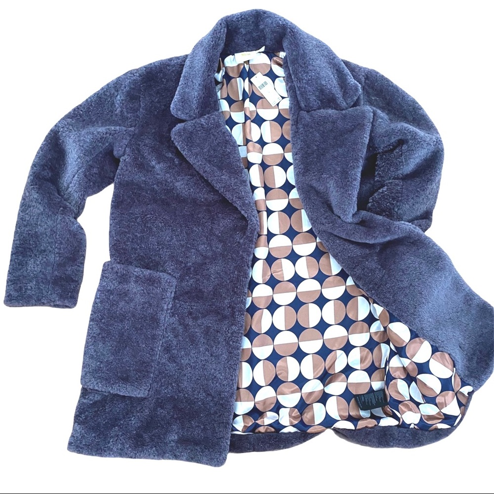 Anthropologie Purple Faux Fur Teddy Jacket - Picture 5 of 10